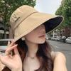 New summer sunscreen hat women's foldable sunshade bucket hat cycling anti-purple line empty top sun hat