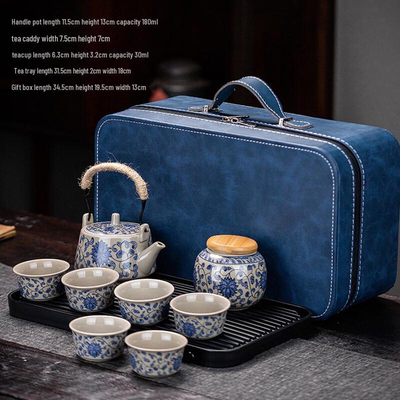 Shangqi Blue and White Portable Ceramic Travel Tea Set