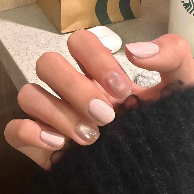 Nude růžový gradient Kočičí oko Bělení Aurora Nail Art Odnímatelné samolepky