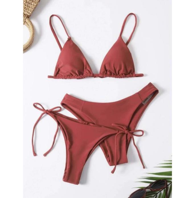 Women's Hot-Selling Three-Piece European & American Lace-Up Bikini Set
