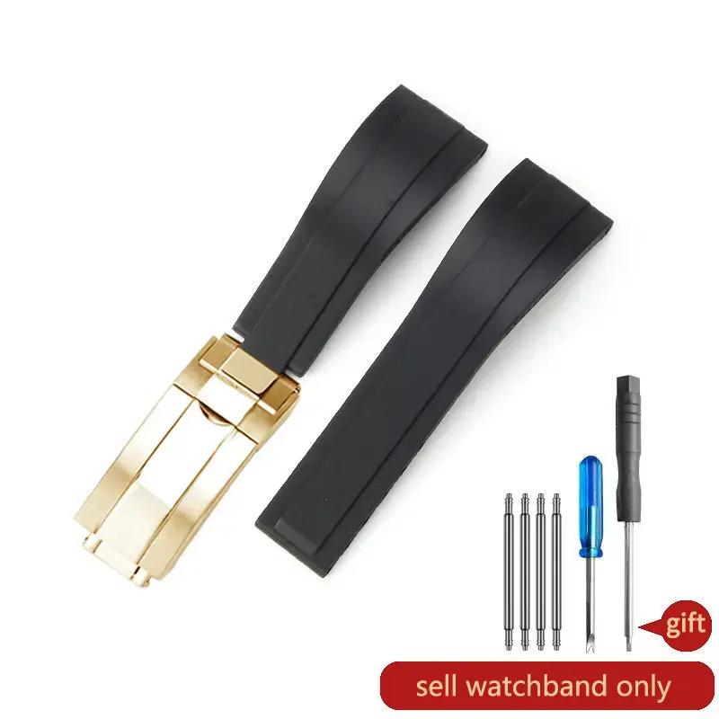 Paski do zegarka Daytona Yacht Log Czarny Zielony Water Ghost Zakrzywione zakończenie 20mm Silikonowy Wypukły Interfejs Czerwony Niebieski Pasek do zegarka