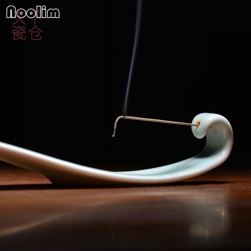 Keramisk pilbladsform Rökelsebrännare Bas Hållare för rökelsestav Aroma rökelsekar Heminredning