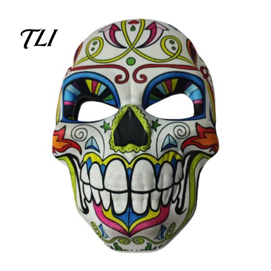 Scary Skeleton Face Masque Day of The Dead Skull Masque, Halloween Sugar Full Haunted House Cosplay Accessories Masquerade Party Accessory