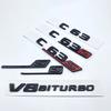 Glossy Black Letters Numbers Emblem C63 C63s V8Biturbo for Mercedes-Benz AMG Car Fender Trunk Rear C205 S205 W205 Logo Sticker