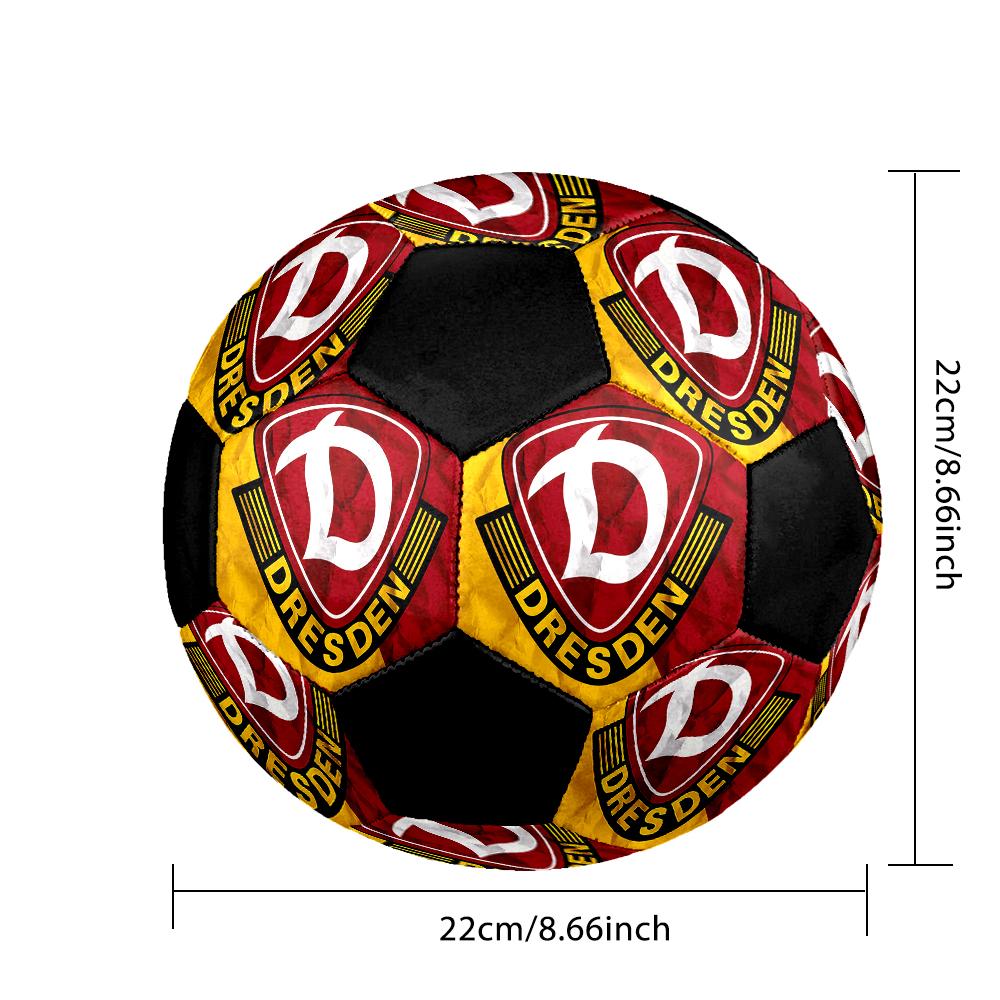 SIZE 5 Dynamo Dresden Soccer Ball Colorful All Ages Machine Stitched PVC Competition Ready Durable High-Bounce