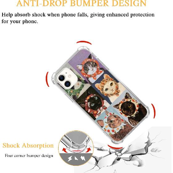 Cat Painting Case Compatible with iPhone 11, Cute Cat Phone Case for iPhone 11, Cool TPU Protective Phone Case Cover