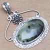 Pendant Prehnite Marlene Gemstone Handmade Silver Jewelry 2.25"