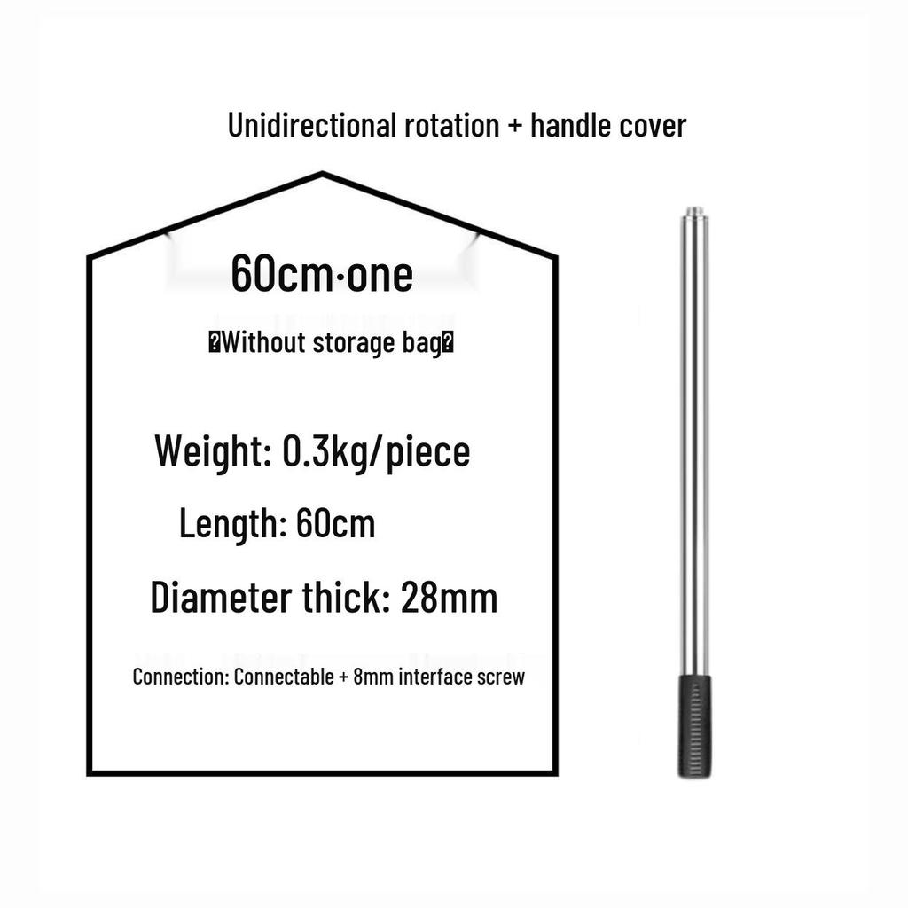 Thickened Anti-Slip Stainless Steel Fishing Net Pole for Catching Big Fish