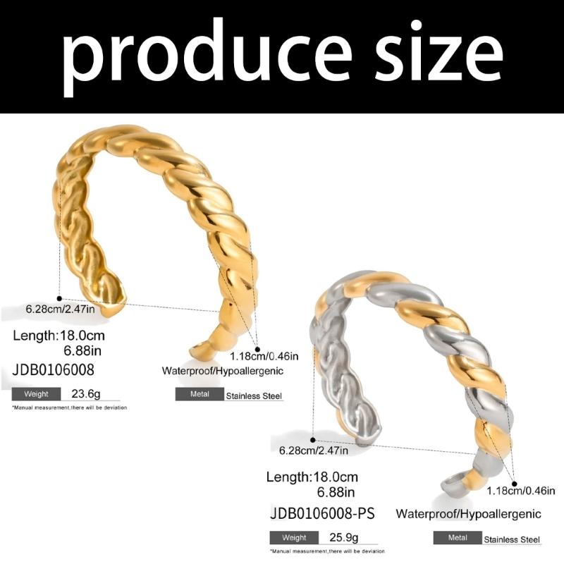 Adjustable Open End Twist Design Bracelet Allergy Proof Sturdy Steel Fashion Twist Bangle Jewelry Gift For Her