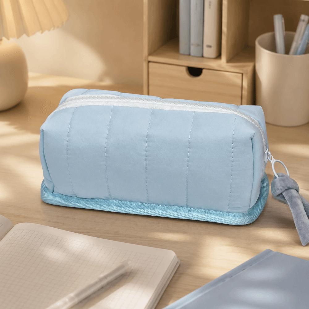 Solid Color Pencil Case Large Capacity Stationery Bag Portable Pen Bag  School Supplies