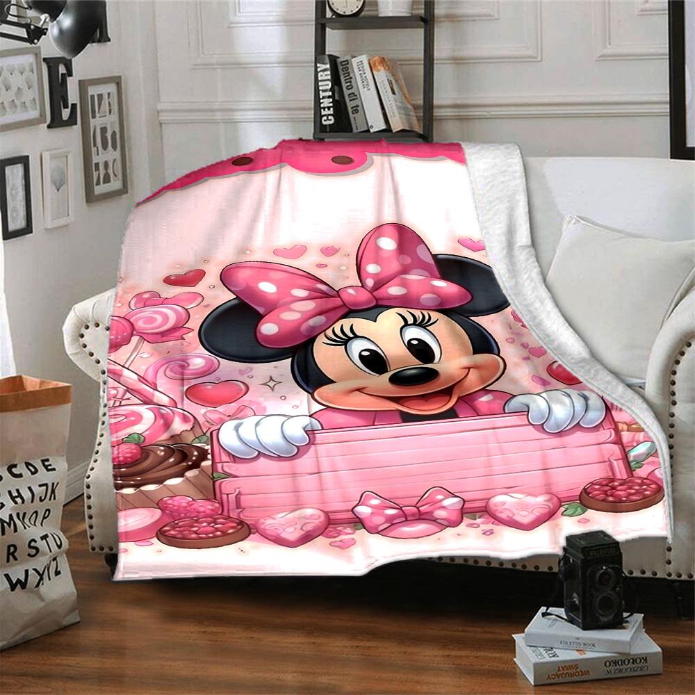 1 pezzo Coperta Dolce Minnie Mouse Leggero Plaid in Flanella per Divano Letto Viaggio Campeggio Soggiorno Ufficio Divano Sedia