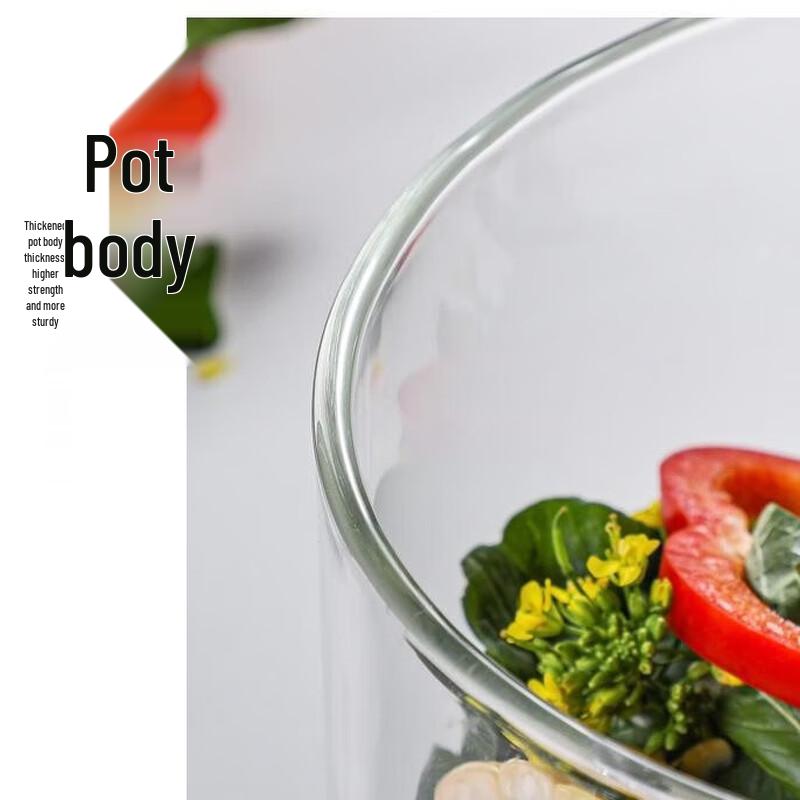 Szklany garnek do zupy z podwójnym uchwytem, 5,5 l, z wysokoboronokrzemowego szkła