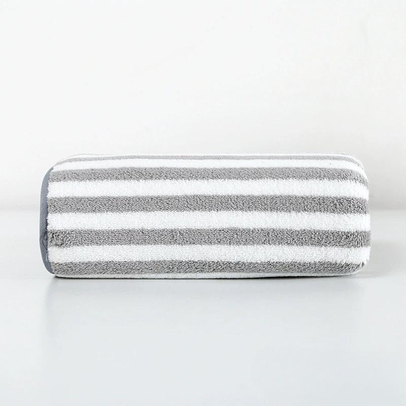 Coral Velvet Pinstripe Towel Thickened Large Bath Towels Without Hair Loss Quick Drying Men and Womens Face Wash Towels Bath Towel Set for Home