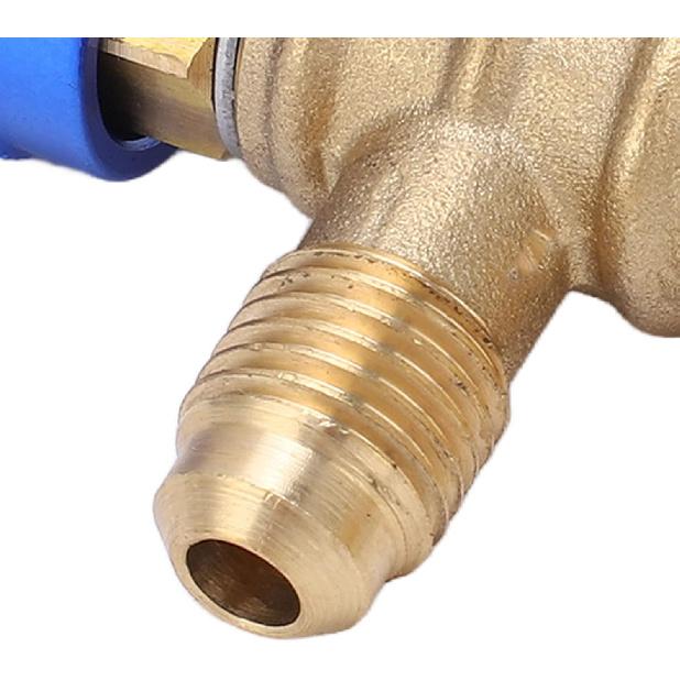 Refrigerant Charging Valve, Refrigerant Valve Brass Tank Adapter, 1/4" Thread Safety Adapter Flow Control Ball Valve for R22 R410 R134A R404