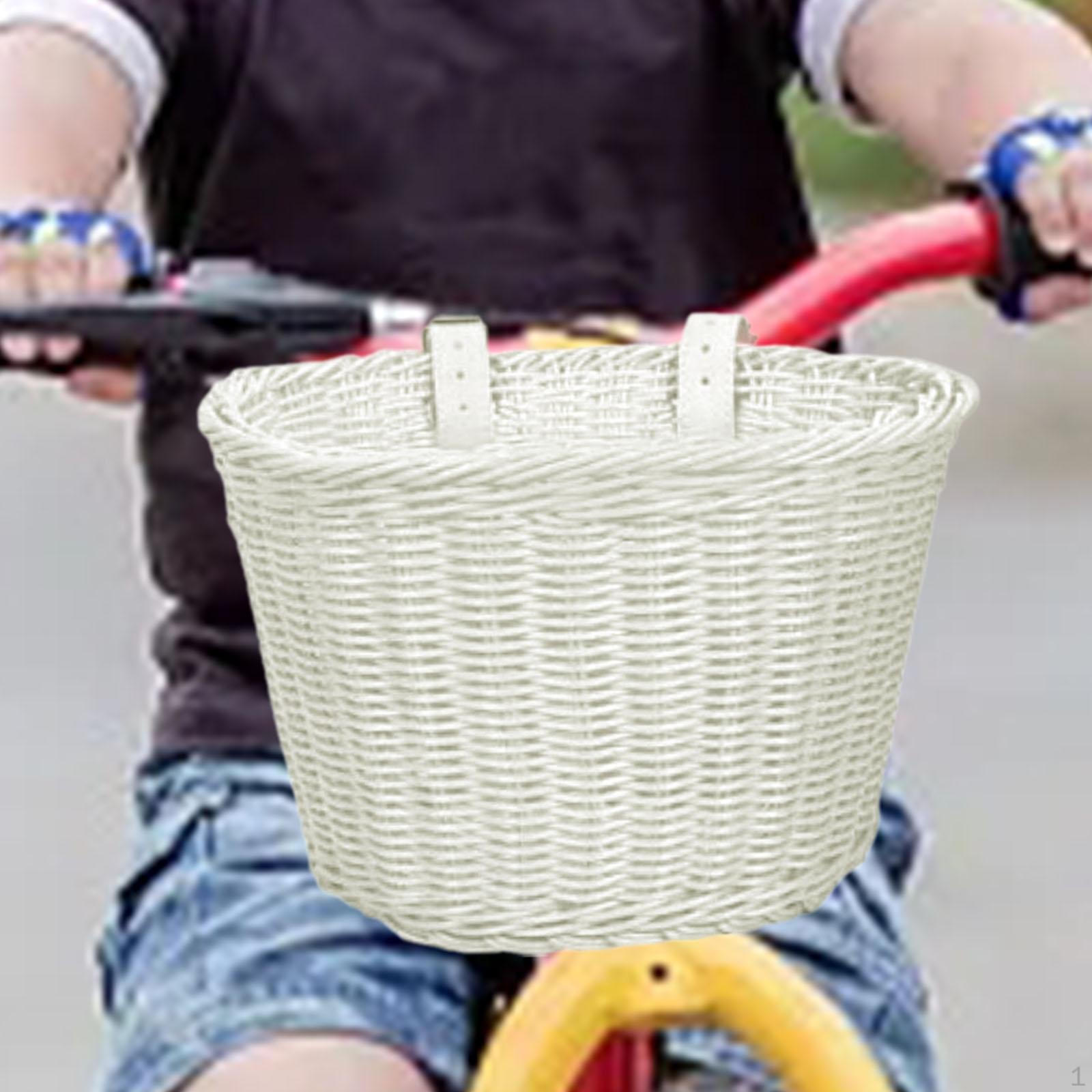 Детская корзина для велосипеда, Переднее украшение, Портативная, Съемный багажник, Руль White