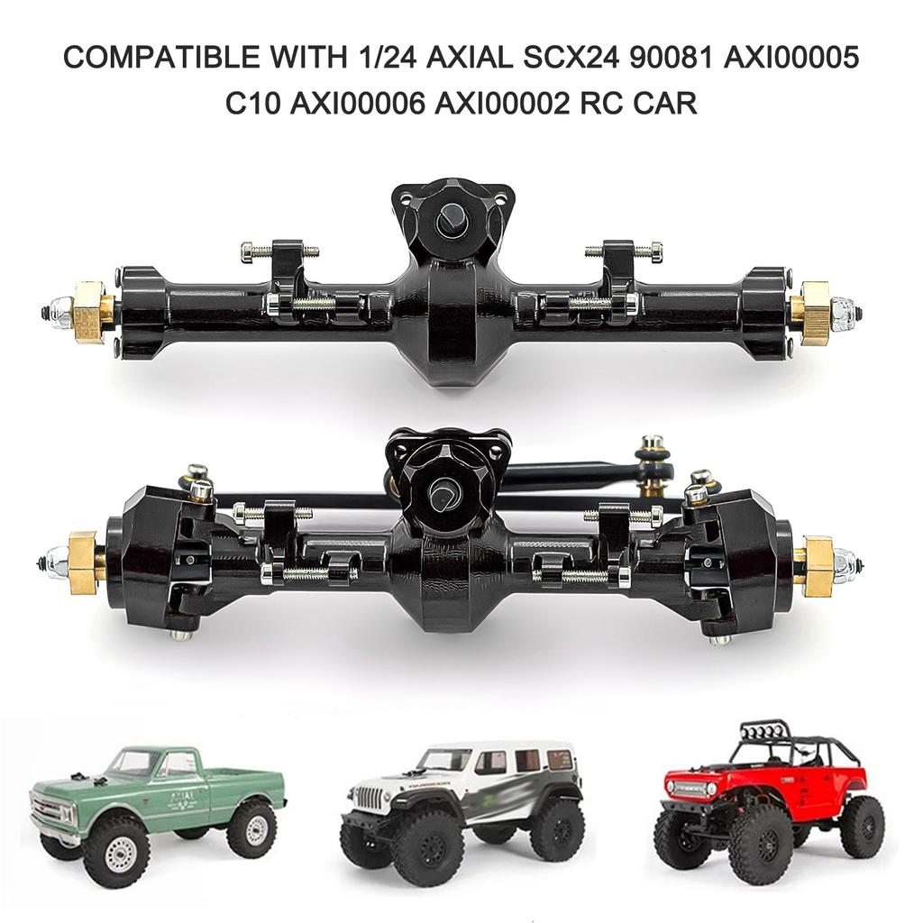 RC Car Front Axle Rr Axle Aluminum Alloy RC Axles Replacements for 1/24 al SCX24 90081 00005 C10 00006 00002 RC Car