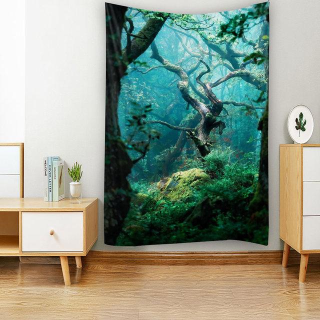 Natural landscape printed tapestry wall decoration hippie psychedelic bohemian room aesthetic art decorative hanging cloth