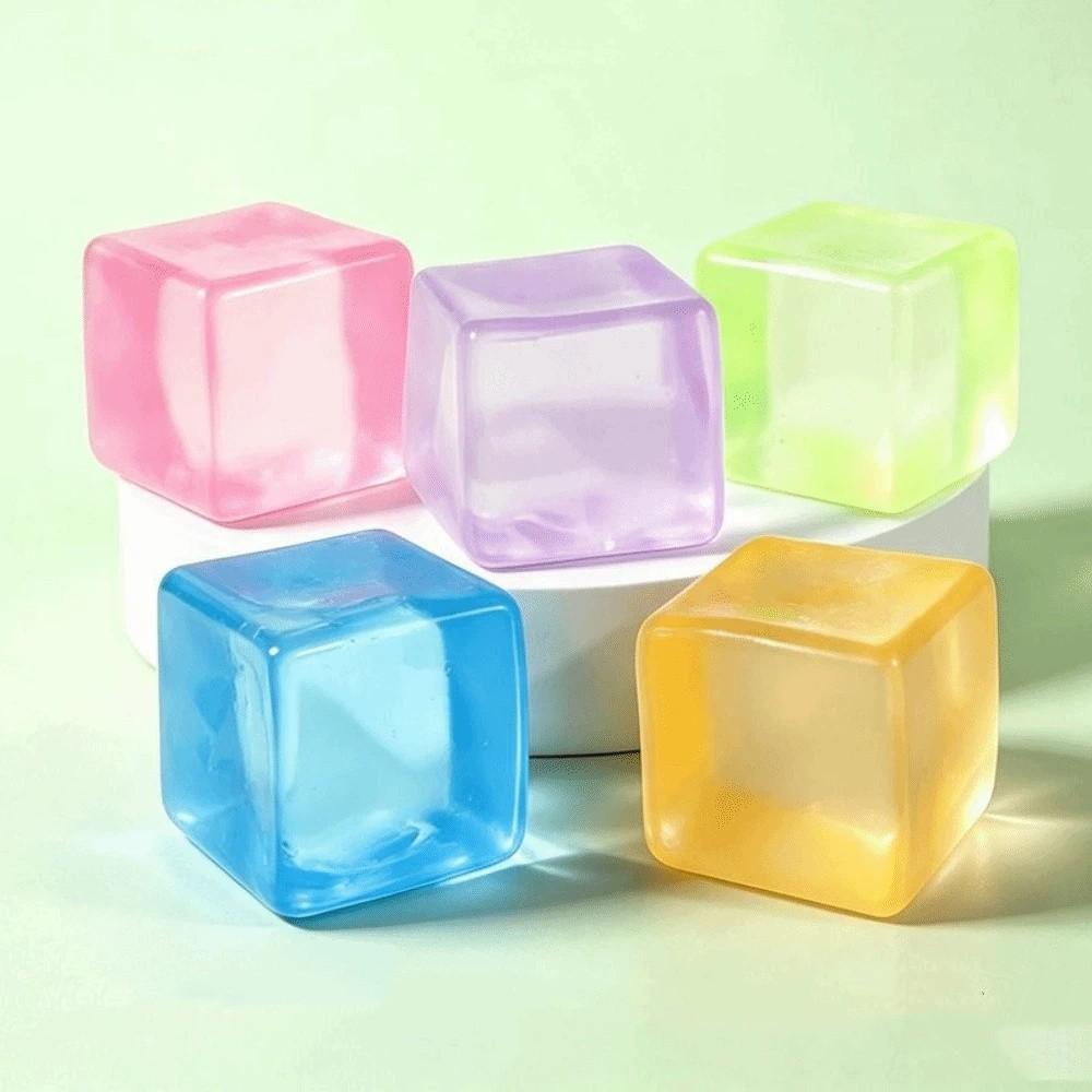 Colorful Ice Cube Squishy Toy Slow Rebound Cube Fidget Toy Sensory Toy Cube Squeeze Toy Adults