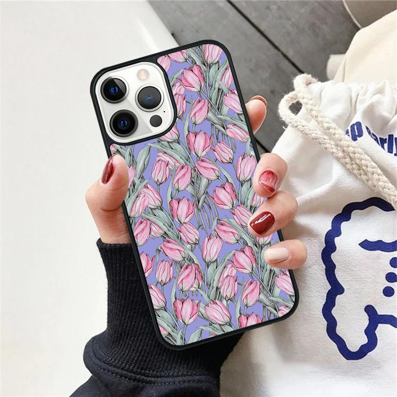 Tulips Flower Spring Phone Case For iPhone 17 Air 15 16 Cover  11 13 14 Pro Max 12 Plus Max Fundas