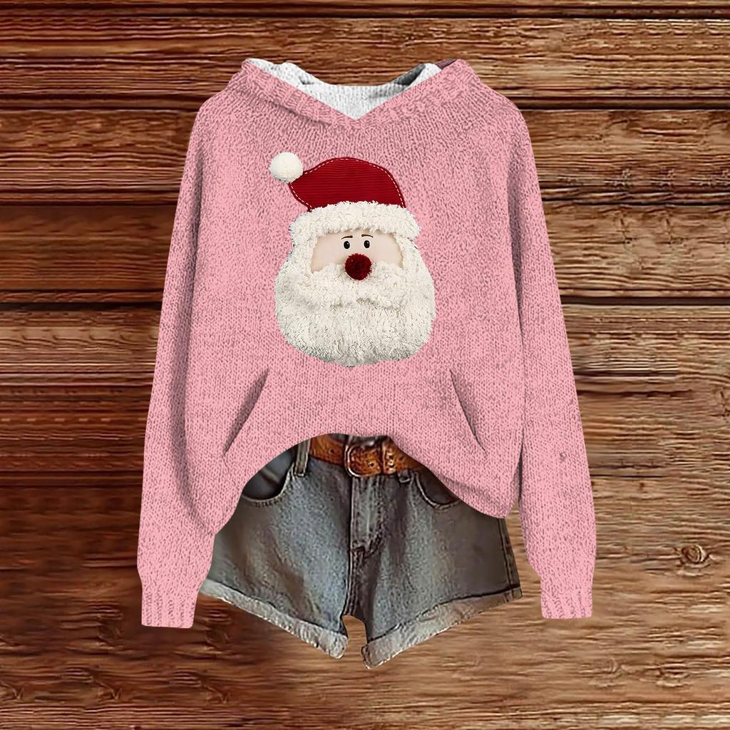 Sweatshirts For Women Knit Sweater Cute Shirt Fall Pullover Hooded Sweatshirt