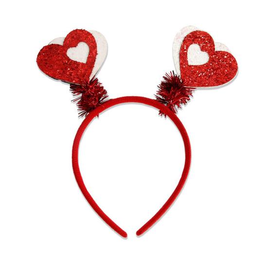 Opaska na Walentynki dla Kobiet Brokatowe Serce Miłości Dodatek do Włosów na Walentynki Ślub Urodziny Artykuły na Imprezę