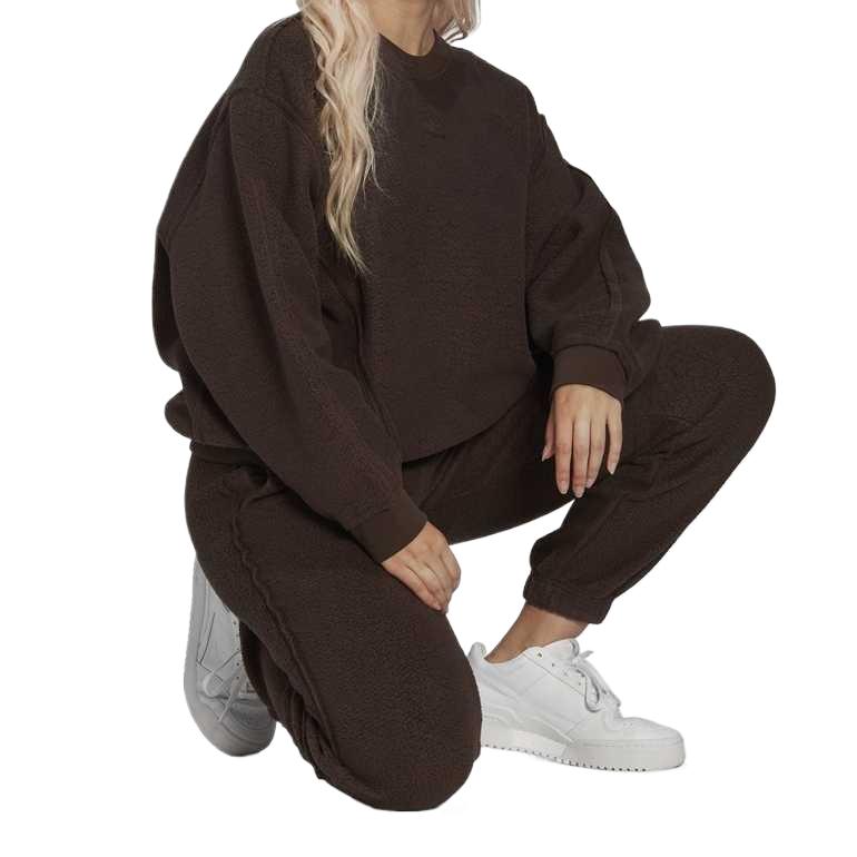 adidas Originals Φούτερ Κουκούλα Στρογγυλή Λαιμόκοψη Χαλαρή Εφαρμογή Μικρό Λογότυπο Μονόχρωμο Μακρυμάνικο Φούτερ Γυναικείο φούτερ Καφέ HL9126