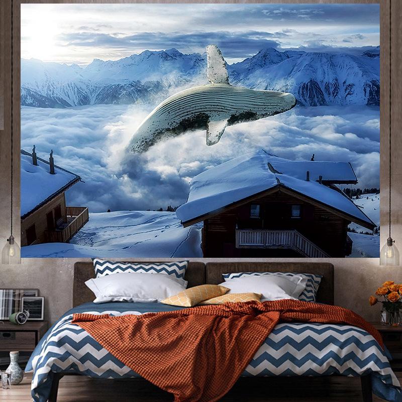 Fondo de tela para ventana, decorativo, estilo Ins, tapiz grande para colgar en la pared, tapiz Hippie geométrico, decoración de la habitación del hogar, decoración estética
