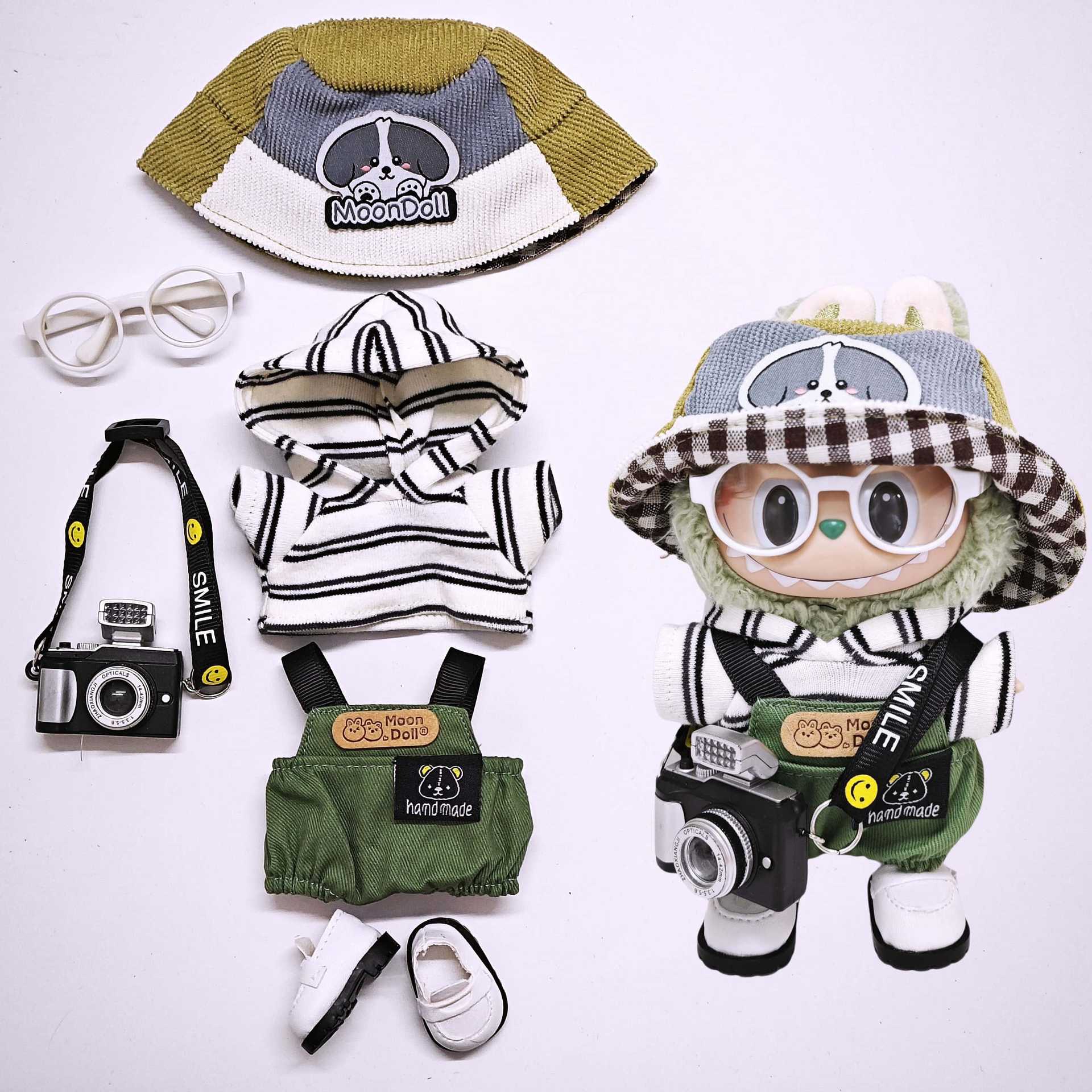 

Одежда для куклы Лабубу Милая шапка щенка Комбинезон Костюм Модная одежда для куклы labubu doll clothes