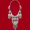 Miao Silver-Plated Gem Rhinestone Tassel Necklace for Hanfu Dance