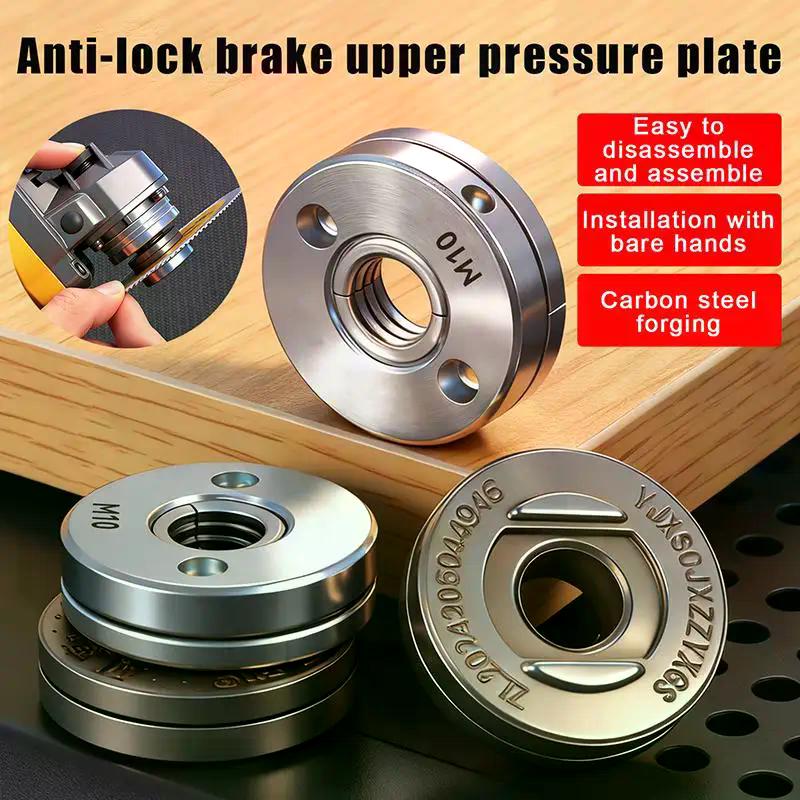 Anti-Lock Angle Grinder Metal Pressure Plate Replacement Inner Outer Flange Nut Set Tools For Angle Grinder