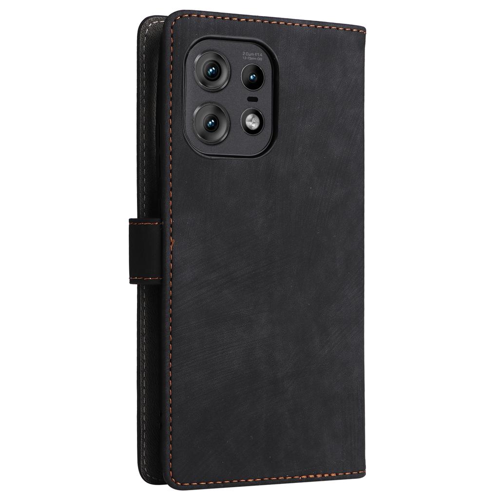 For Motorola Edge 50s Pro 5G/Edge 50 Pro 5G/Edge 50 5G Case RFID Blocking Leather Flip Magnetic Protect Phone Cover with Wrist Strap