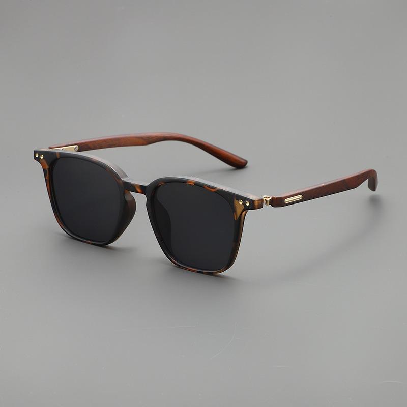 Retro Wood Grain Sunglasses for Women and Men New Square Frame Sun Glasses Outdoor Street  Eyewear
