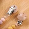 Holder Children Wood Dummy Clips Baby Pacifier Chain Baby Teether Toys Straps Pacifier Holder Clips