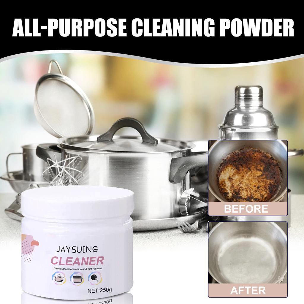 Jaysuing Grease Away Powder Cleaner Household Cleaning Kitchen Remove Stains Stainless Steel Cleaner Multi-purpose Remover Tool Grease Away Powder