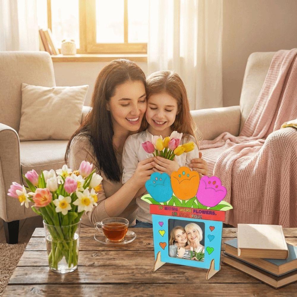 Flower DIY Photo Frame Unfinished Poster Frame Photo Display Rack  Classroom Activities