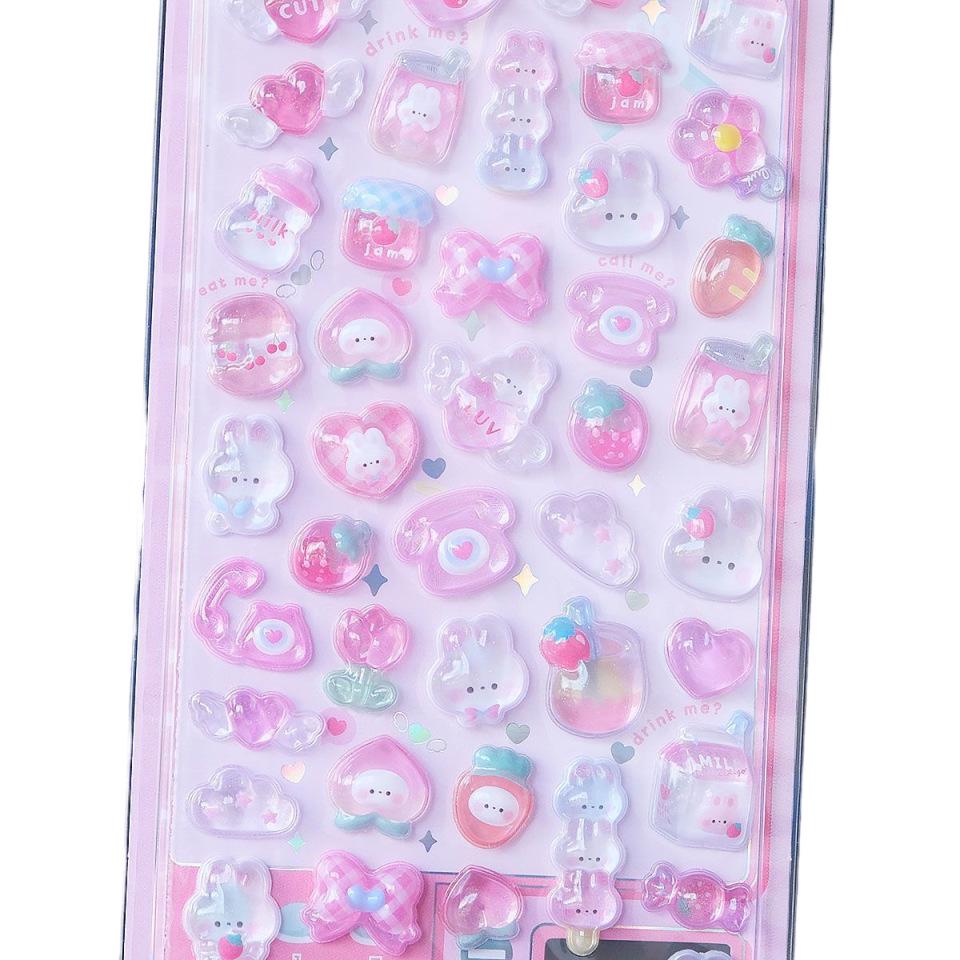 3D Cartoon Animal Embossed Stickers: Cute Girl's Aesthetic Rewards