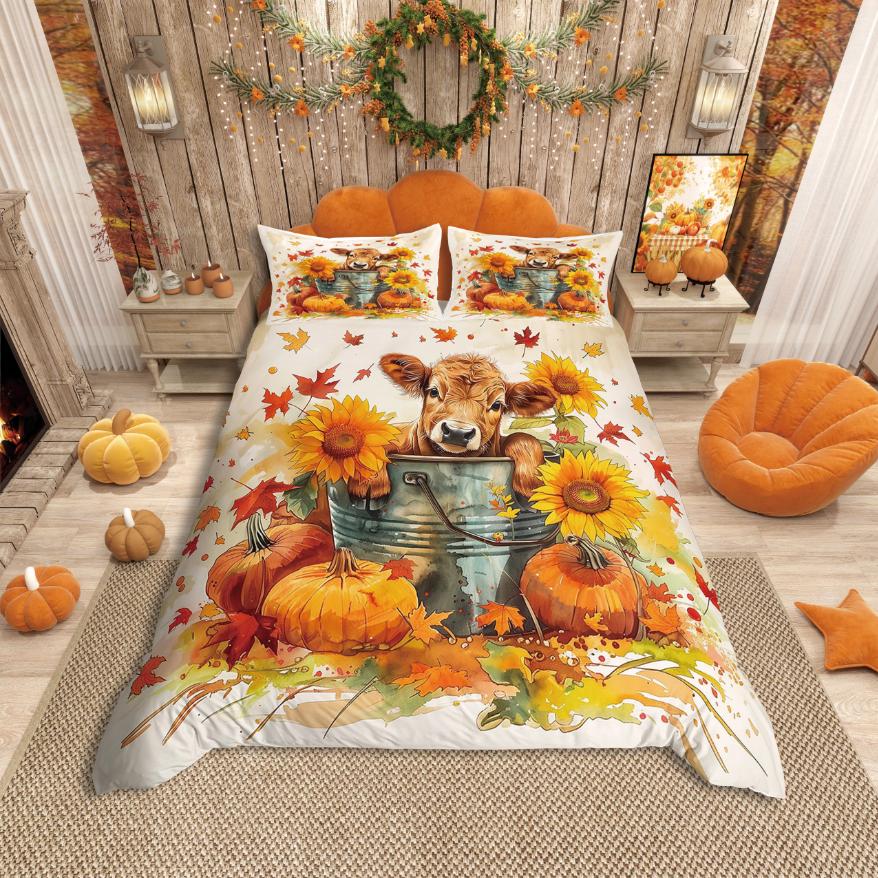 Comforter Homewish Autumn Pumpkin Thanksgiving Day For Teens Bedding Setbotanical Plants Comforter Set