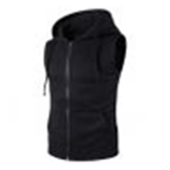 Men Fashion Solid Color Vest Jacket Zipper Pockets Waistcoat Sleeveless Hoodies