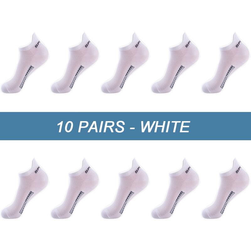 10 Pairs High Quality Men Socks Breathable Cotton Sports Boat Sock Mesh Casual Athletic Summer Thin Cut Short Sokken Size 38-45