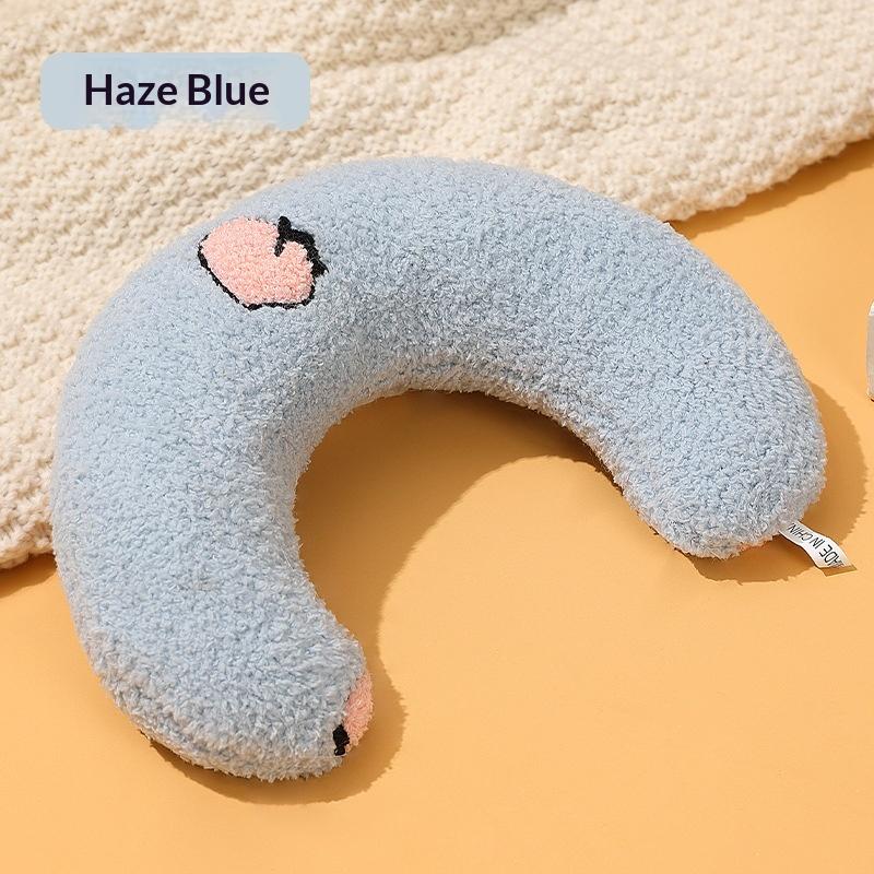 U-Shaped Pet Cat Sleep Pad Soft Plush Cervical Support Anti-Slip Pillow for Kittens Indoor Use