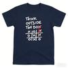 THINK OUTSIDE THE BOX Retro Funny English Printed Tshirt Unisex Loose Niche Symbol Pure Cotton Y2K Harajuku Tee