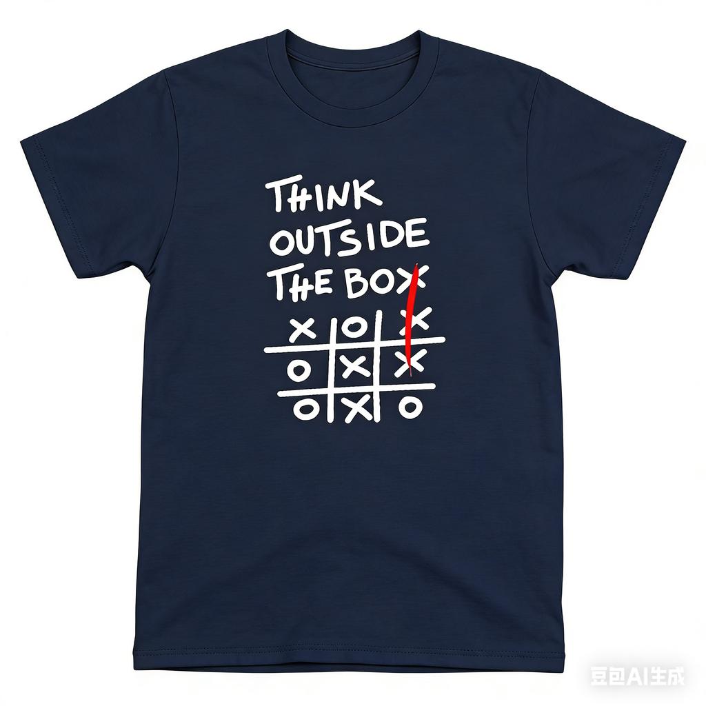 THINK OUTSIDE THE BOX Retro Funny English Printed Tshirt Unisex Loose Niche Symbol Pure Cotton Y2K Harajuku Tee