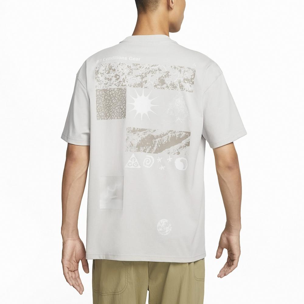 Nike Colección ACG Camiseta de Manga Corta de Cuello Redondo de Ajuste Regular Transpirable de Secado Rápido con Estampado en la Espalda Tops para Hombre Planchado Ligero FJ1126-012