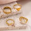 Stainless Steel Hollow Heart-Shaped Fashionable and Elegant Ring Set