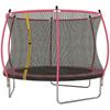 10ft Outdoor Trampoline with Enclosure Net, Spring Cover, Pink
