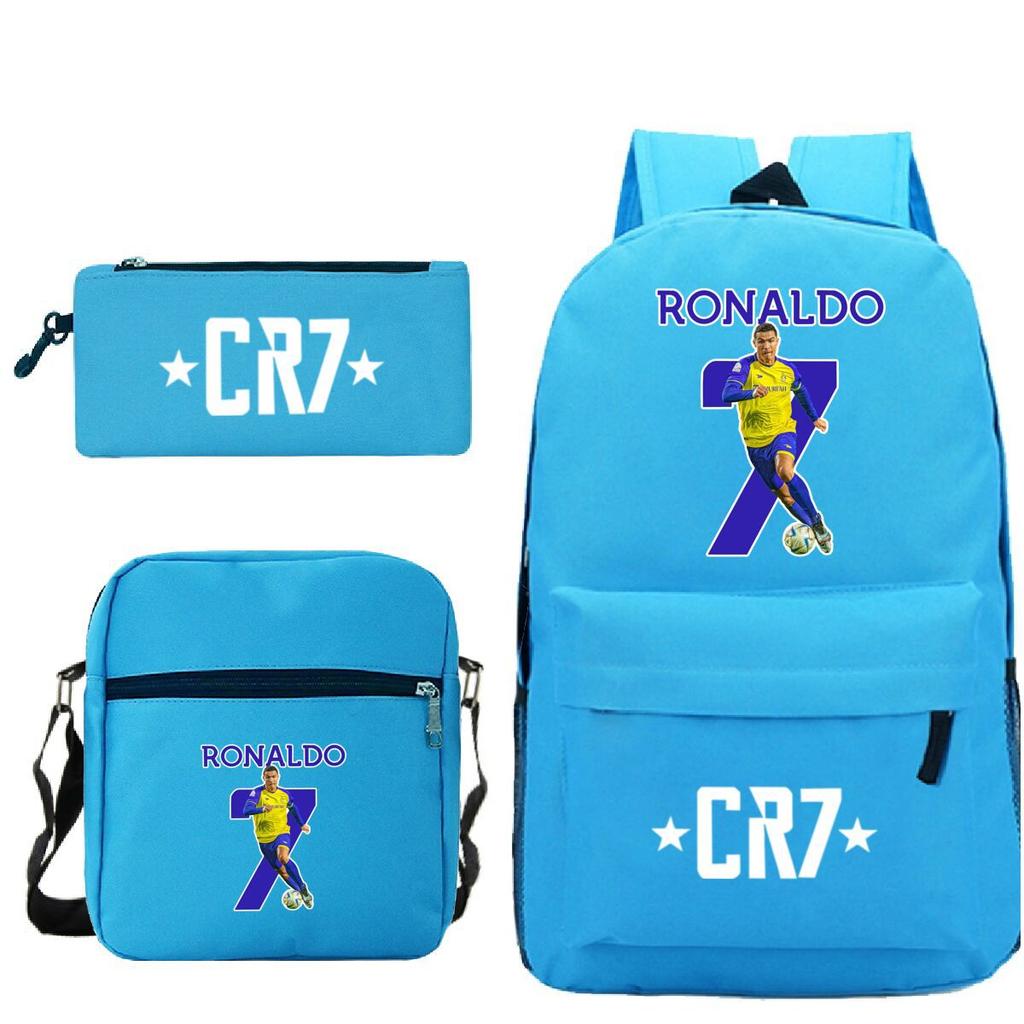 Cartable grande capacité avec bandoulière; set de trousse à crayons trois pièces pour étudiant
