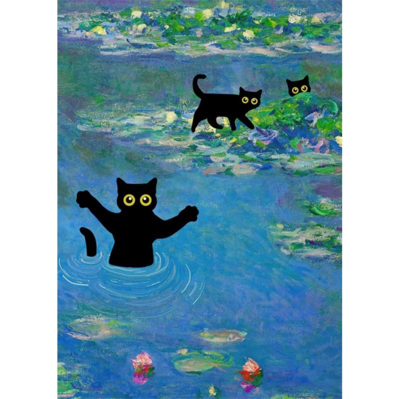 

Абстрактное искусство животных Картина маслом на холсте Ван Гог Звездный милый кот Собака Лягушка Постеры и принты Куадрос Настенное искусство Домашний декор Фреска 21cm×30cm NoFrame