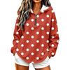 Leichter Kapuzenpullover für Damen mit Polka-Dot-Print, Pullover-Sweatshirt ohne Taschen für Freizeitkleidung