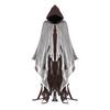 Halloween Hooded Cloak Cape Distressed Gauze Ragged Hem Ghost Grim Reaper Gothic Vampire Costume Robe for Men Women
