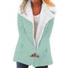 Women's Lapel Sherpa Lined Denim Jacket Straight Fit Urban Style Warm Fleece Winter Outer Coat